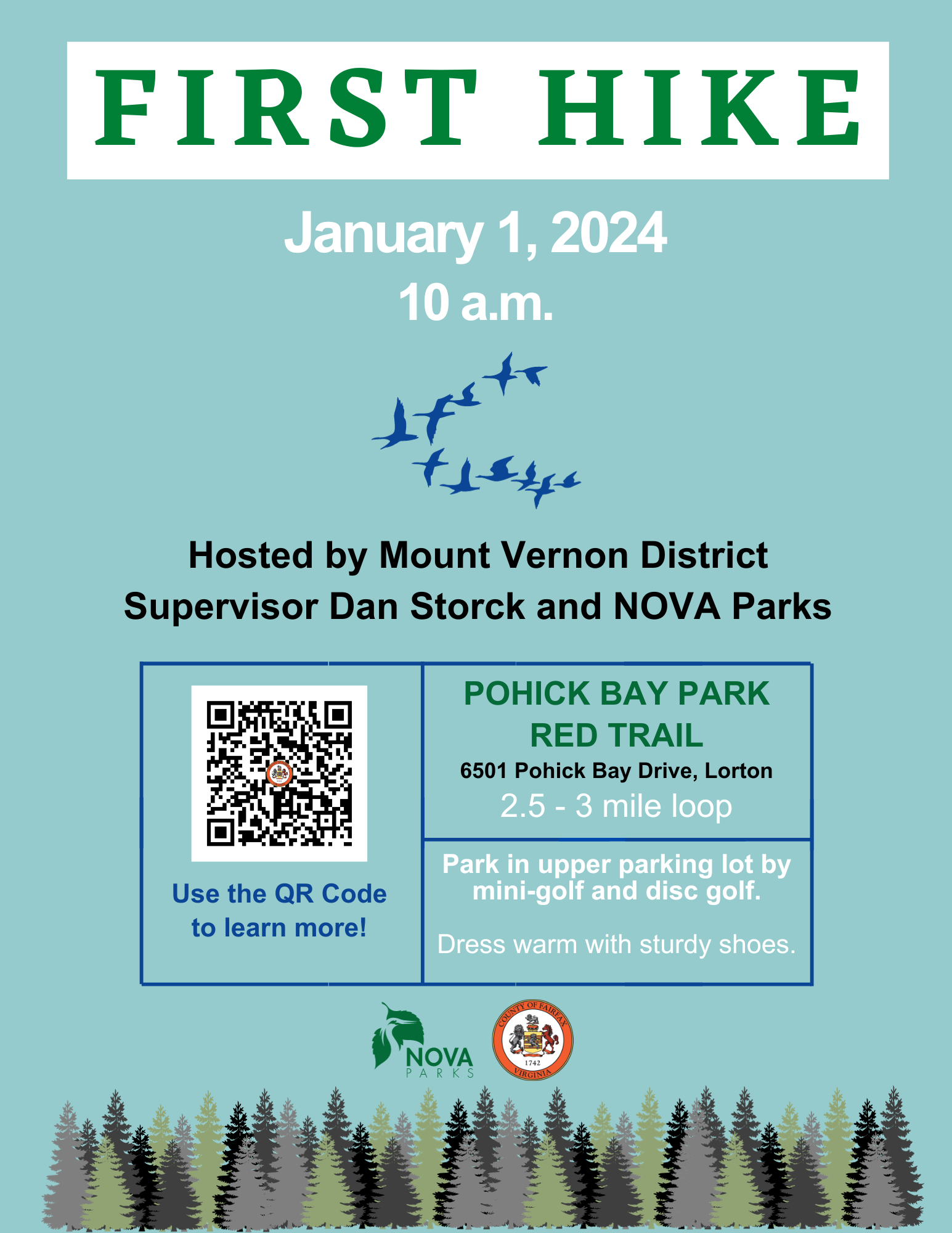 First Hike 2024 Board of Supervisors Mount Vernon